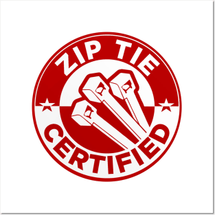 Zip Tie Certified Mechanic Sticker, Funny Technician Mechanic Electrician Construction Posters and Art